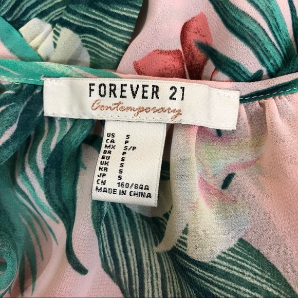 Forever 21 Cold Shoulder Tropical Floral Blouse - Picture 3 of 7